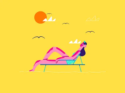 Summer | Sunbathing ☀️ adobe illustrator behance character character design design dribbble flat character flat design freelance illustrator girl character illustration illustrator procreate summer summer vector sunbathing sunbathing girl vector vector character vector illustration