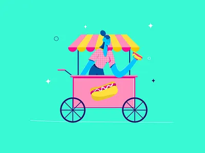Summer | Hot Dog 🌭 adobe illustrator behance character character design character illustration colorful illustration design dribbble flat character design freelance illustrator girl character hot dog illustration illustrator procreate summer summer illustration summer vibe vector vector character