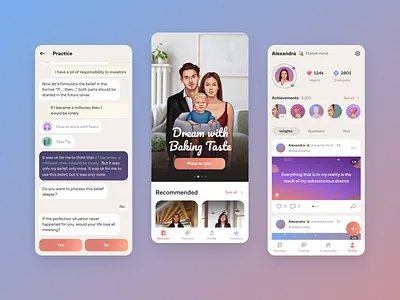Neome mobile app app chat bot health mental novellas psychology ui ux