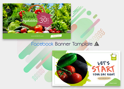 Facebook Banner Template ad advertisement banner branding facebook facebook post food fresh fruits graphic design green illustration photoshop ui ux vector vegetable