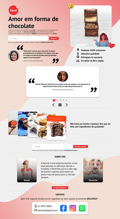 Landing Page - 3/3 chocolate food landing page ui ui design user conversion