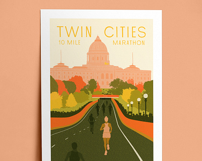 TCM Poster art design drawing illustration poster race running sketch