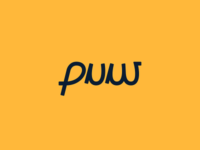 Play upon words design letters logo p puw stroke u w