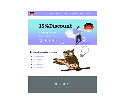 Landing page- Language school