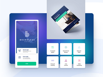 Boundless Digital app blue branding chart connection management network saas smtp software ui ux web design