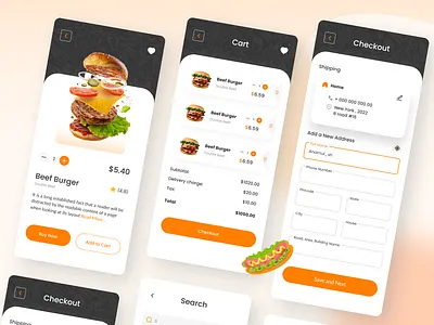 Check out and Cart Page app design ecommerce app graphic design landing page mobile app mobile app design mobile apps restaurant app ui uiux website