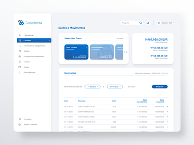 Caixadirecta Online Banking Redesign bank banking design desktop finance fintech interface money online banking savings ui user experience user interface ux wallet