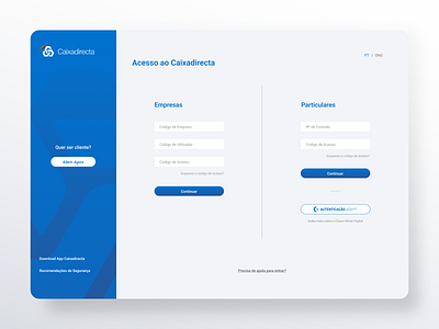 Caixadirecta Online Banking Redesign bank banking desktop finance fintech login money online banking savings ui user experience user interface ux wallet