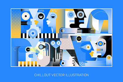 Chillout Vector Illustration art artwork blue chillout danjazzia graphic design illustration people vector