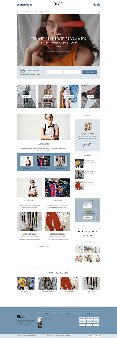 Fashion Blog Responsive Wordpress Website blog blog site blog website elementor elementor pro fashion responsive design web design website website design wordpress wordpress developer wordpress website