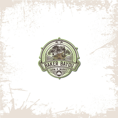Baker Bayou Farm & Market logo bayou branding design graphic design lake logo ranch