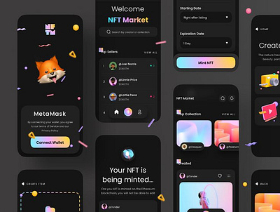 NFT App 3d animation app app development branding business dashboard design graphic design illustration logo motion graphics nft nft apps nft web ui