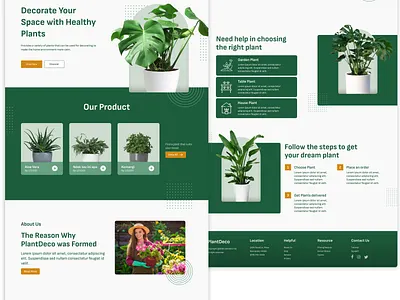 PlantDeco - Plant Shop Website graphic design landing page plant plant shop ui ux website