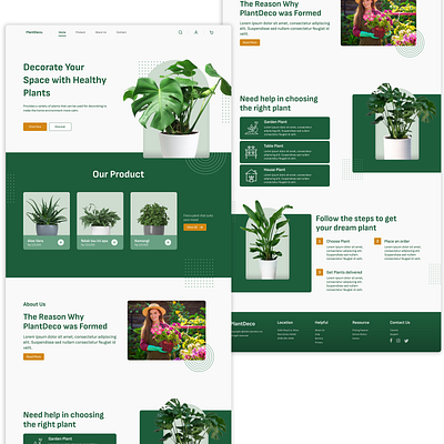 PlantDeco - Plant Shop Website graphic design landing page plant plant shop ui ux website