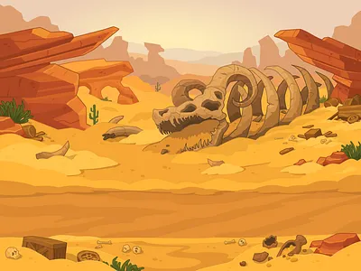Location for Stereo7 games 2dart desert game gamedev illustration location stereo7games