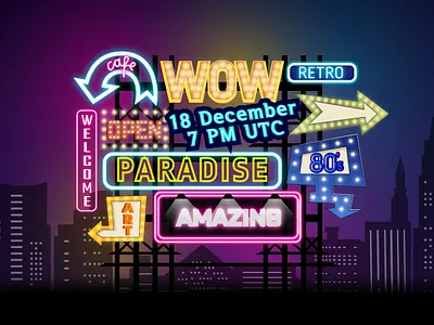 Los Angeles 1980s neon signs - Retro travel 1980s 80s ads aesthetic billboard cyberpunk figma glow illustration lights neon neonsign outdoor advertising outrun retro retrowave synth synthwave vaporwave vintage