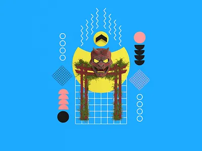 Shapes Illustration - Yokai 3d 3d illustration abstract animation anime artwork branding collection design digital art digital illustration game graphic design illustration infographic japanese logo motion graphics ui vector