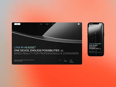 Lynx R1 Headset adaptive design gradient headset home homepage landing main mobile modern page screen technology ui ux virtual vr web webdesign