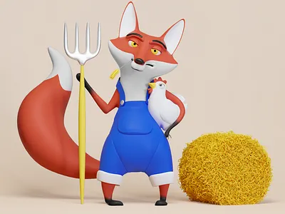 Farm Fox 3d 3dsmax concept design illustration