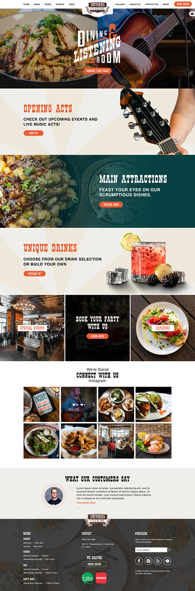 Restaurants and Music Acts banner branding design graphic design illustration typography ui ux web