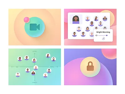 PopStage Landing Page Illustrations branding colorful design illustration landing saas workshop