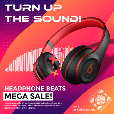 Headphone Beats ad 2 graphic design