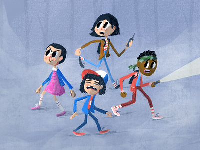 Stranger Things 80s boy character chase demogorgon dustin eleven fan art fear horror lucas mike never ending story stranger things stranger things 4 strangerthings