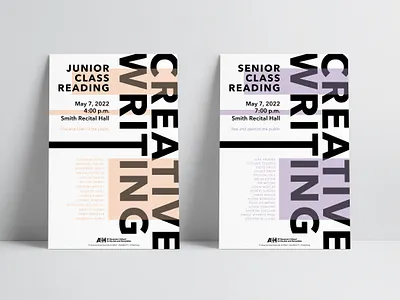 SCGSAH Poster | Creative Writing Readings advertising design branding graphic design poster artist poster design promotional material school marketing type typography