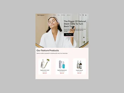 Skinsgoo - Skincare Product Landing Page app branding design graphic design illustration logo typography ui ux vector