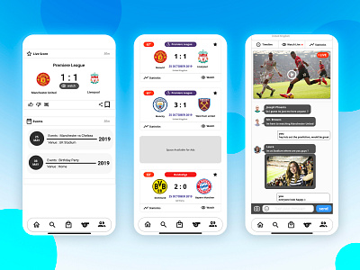 UI&UX Foot Ball Social Media App app branding clean design football football ui ux football uiux graphic design icon identity illustration illustrator logo mobile app soccer social media ui ux typography u ui ux