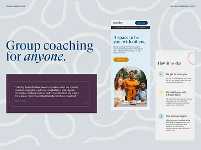 Medley / Promo Landing Page (Mobile) branding and identity career coaching colors design development figma mentoring social startup typography ui ux uxui web design web development webflow website