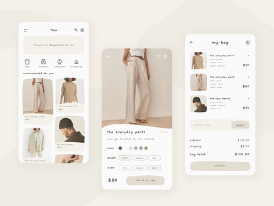 fashion shop app app mobile ui