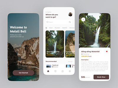 Travel App Exploration adventure adventure app bali design mobile mobile app mobile design mobile ui travel travel app travelling ui ui design ux