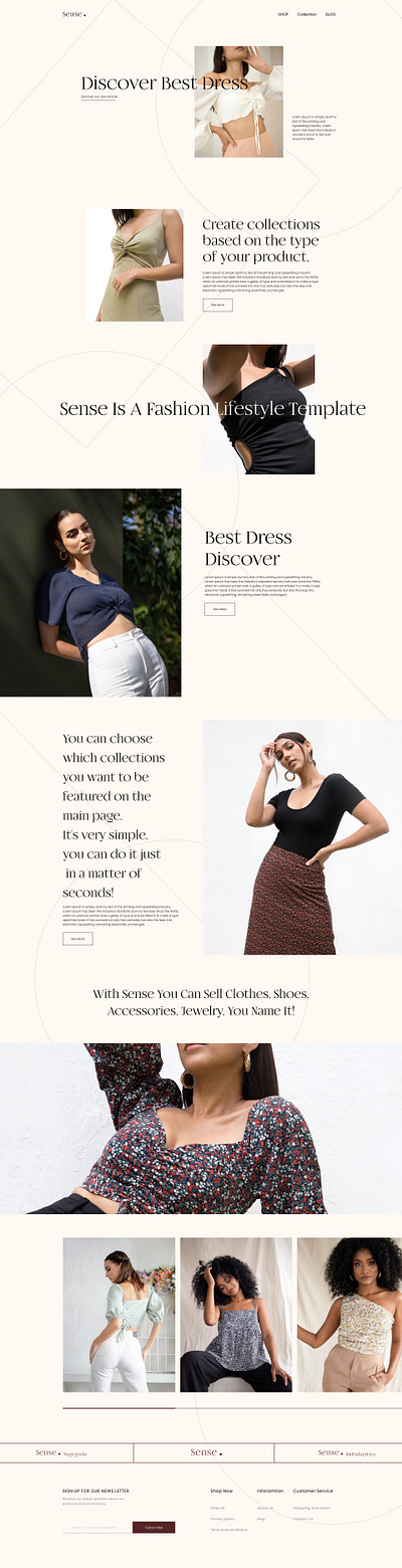 Sense. |Online clothing store branding design typography ui ux we web web design