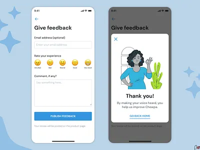 Feedback UI app application comment concept design feedback illustration interface mobile mobile app mobile application mobile ui mobile ux online ratings review send feedback ui ux