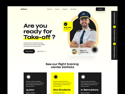 Training Center Website Design appui aviation aviationwebsite design landing page design landingpage minimal modern design pilottraining trainingcenterweb trendywebdesign ui uiuxdesign webapp webdesign website design