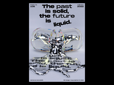 CB Design PC-108 3d 3dposter c4d chrome cinema4d layout liquid poster typography typographyposter