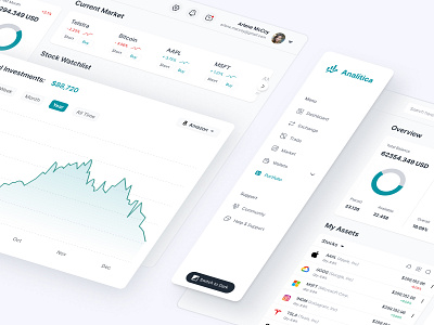 Investment Portfolio Dashboard Design dashboard ui design financial dashboard fintech fintech dashboard investment investment monitoring investment portfolio application investment portfolio dashboard minimal ui design money stock stock market application stock trading application ui ux design