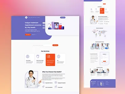 City Health | Health & Medical Landing Page Design elementor landing page medical psd design psd template ui wordpress wordune