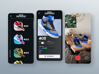 WRX SNEAKERS NFT APP 3d animation app branding design figma graphic design illustration logo mobile nft shoes sneakers ui uiux