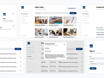 Policy Space Dashboard admin article blog dashboard inbox post ui web design
