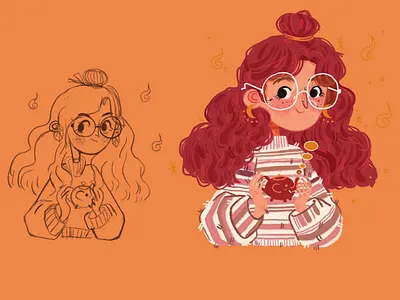 Tea cattle artstudio illustration