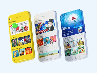 MobilityWare Jigsaw Puzzle - Modular Design 3d android animation branding design games ios layout mobile motion graphics ui ux