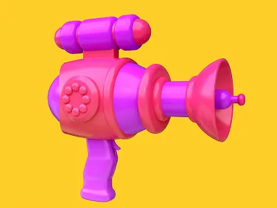 Raygun II 3d alien art blaster cartoon concept cosmos cute funny gun laser plastic raygun render space toy weapon