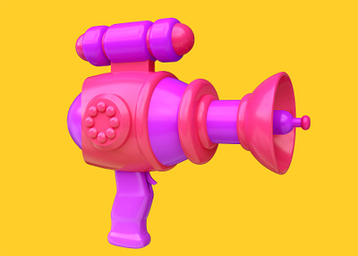 Raygun II 3d alien art blaster cartoon concept cosmos cute funny gun laser plastic raygun render space toy weapon