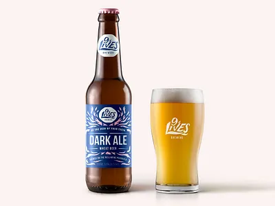 9 Lives Brewers alcohol packaging beer packaging bottle design branding craft beer branding craft beer label design graphic design illustration label design logo vector