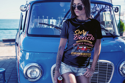 SURFING BEACH SUMMER T-SHIRT DESIGN wave