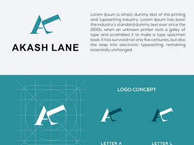 AL concept logo app branding design icon illustration logo typography vector