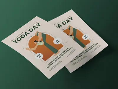 FREE International Yoga Day Flyer Template branding catalog clean day flyer design flyer template graphic design illustration indesign international international yoga magazine minimalist motion graphics print printable template ui yoga yoga day