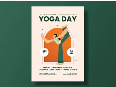 FREE International Yoga Day Flyer Template aesthetic branding catalog clean day flyer design flyer template graphic design illustration indesign international international yoga magazine minimalist motion graphics print printable template yoga yoga day